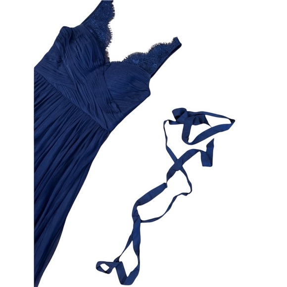 BHLDN HITHERTO FLEUR ANTHROPOLOGIE Elegant Navy Blue Lace Evening Gown SIZE 4 - Picture 8 of 8